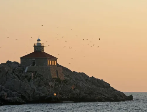 Lighthouse in front of Dubrovnik